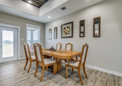 dining room details in custom home in Floresville, Texas